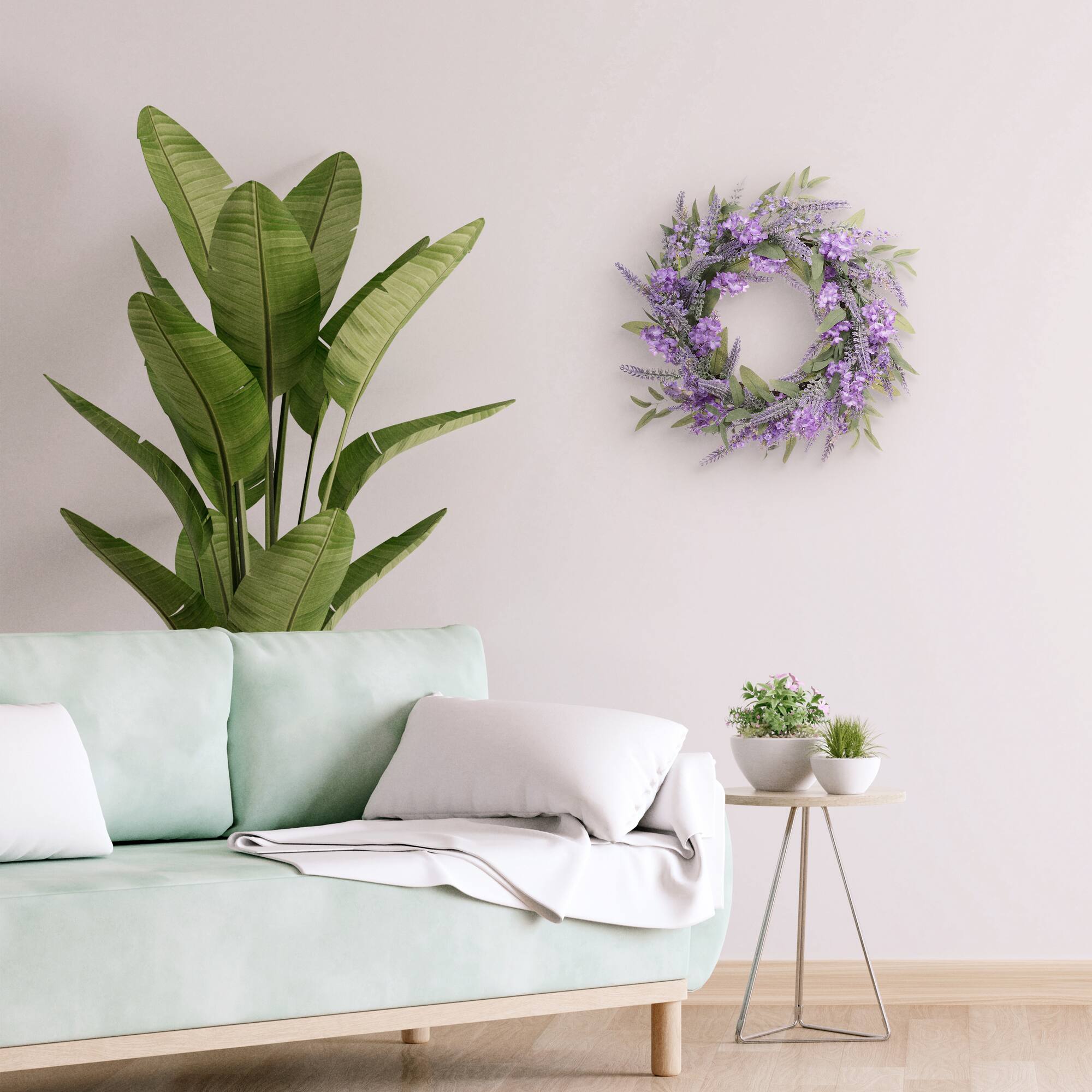 24" Purple Spring Lavender & Lilac Wreath